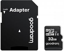 Карта пам'яті GOODRAM MicroSDHC 32GB UHS-I Class 10 + SD-adapter (M1AA-0320R12) каталог товаров